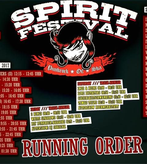 Spirit running order